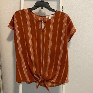 Orange and White Top